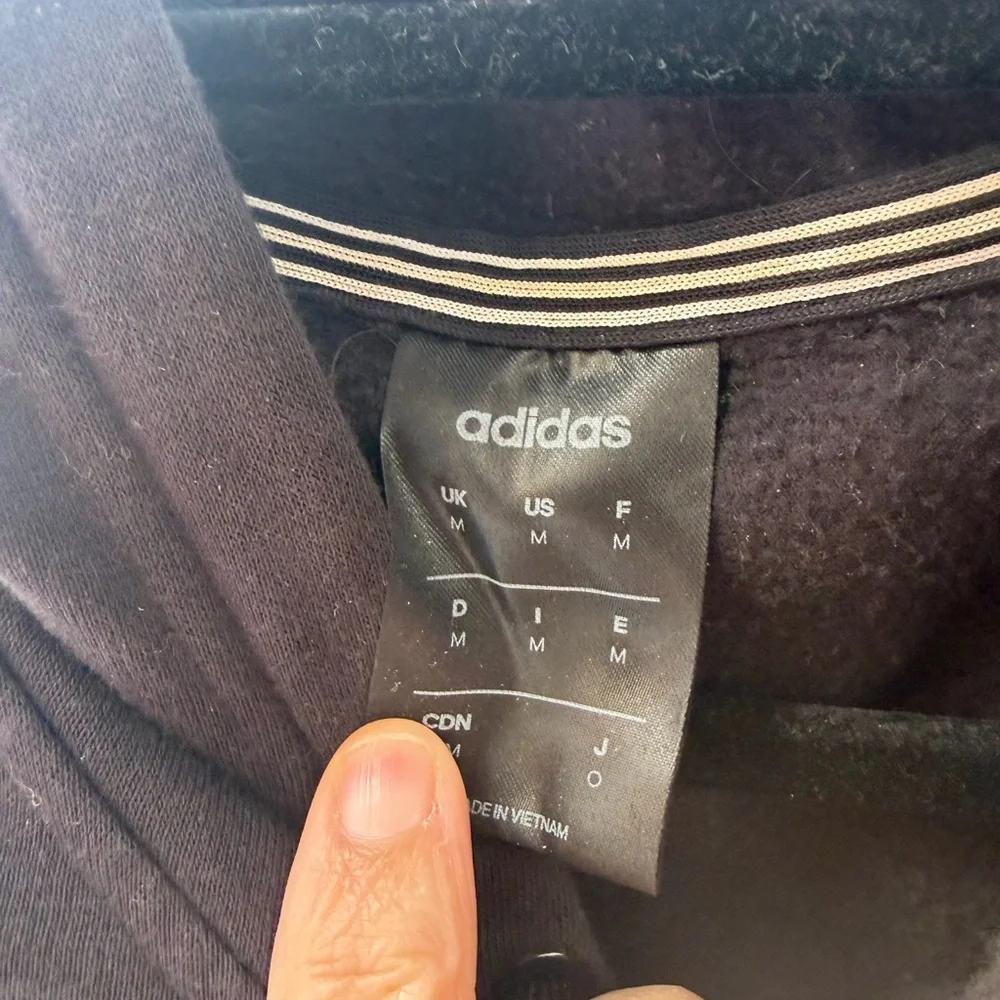 adidas Black Pullover‎ Hoodie with White Trim